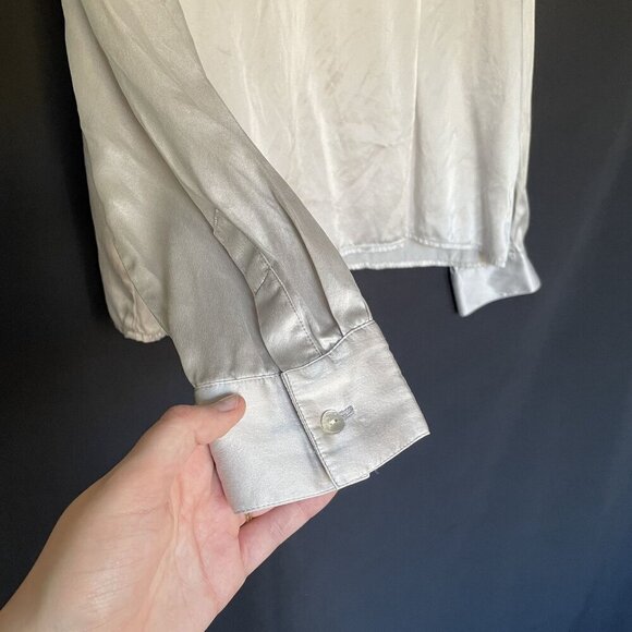 Field Manor Modern Classic vintage silk high neckline blouse women's size 16 - Picture 3 of 6